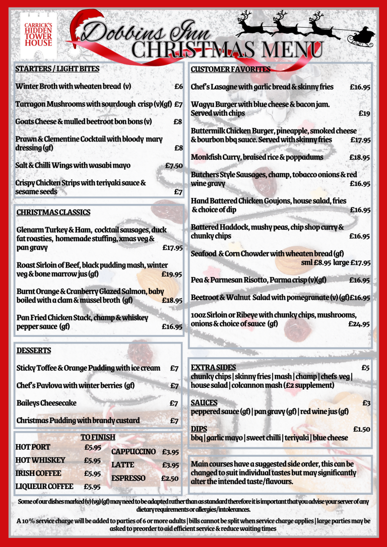 Dobbins Inn - Christmas Menu