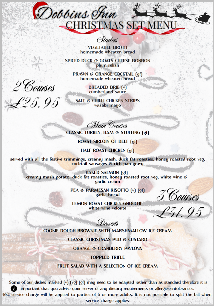 Dobbins Christmas Menu 2025